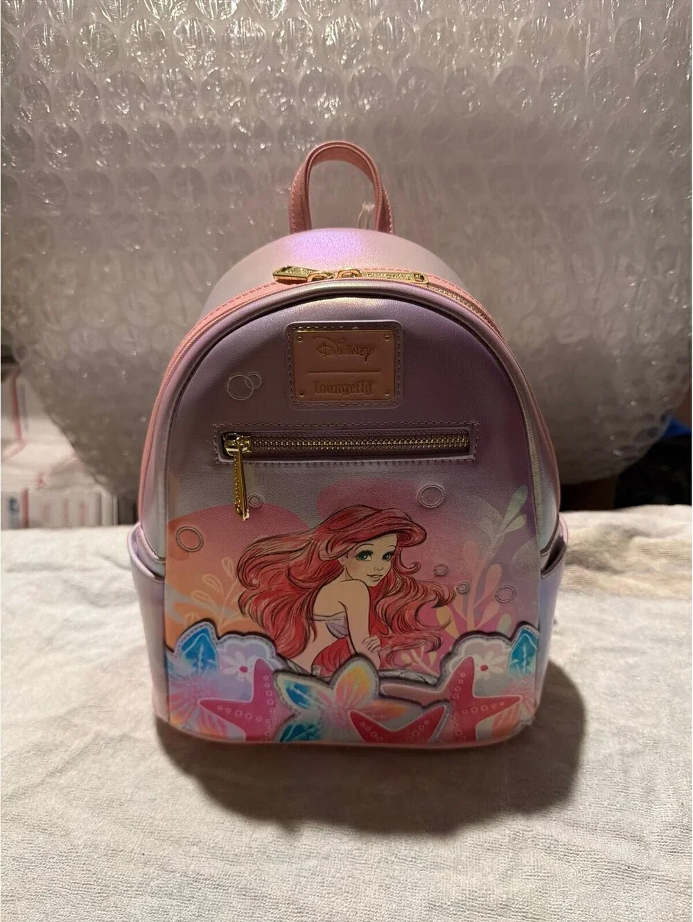 Loungefly Disney The Little Mermaid Ariel Soft Floral Mini Backpack NWT